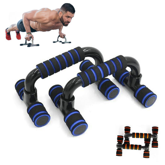 H-shaped Push-up Stand -Sponge Hand Grip -ABS Fitness Chest Training Grip Bar- Fitness Exercise Trainer