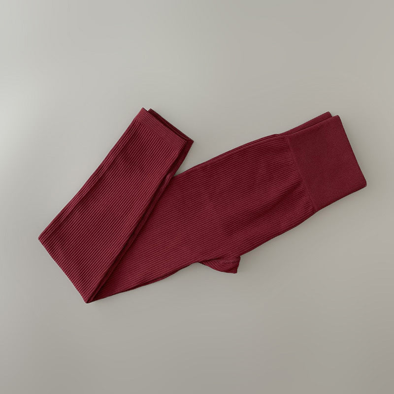 New Leggings Outer Wear Spring And Summer Women's Clothing Solid Color Stretch Tight Sports Pants Yoga Fitness Thread Trousers