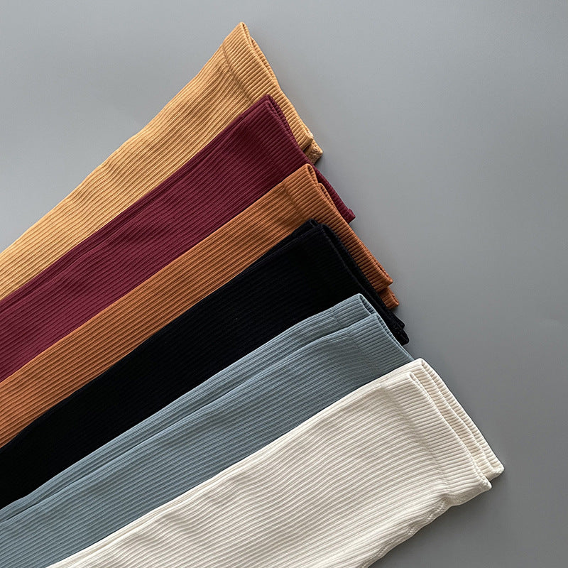 New Leggings Outer Wear Spring And Summer Women's Clothing Solid Color Stretch Tight Sports Pants Yoga Fitness Thread Trousers